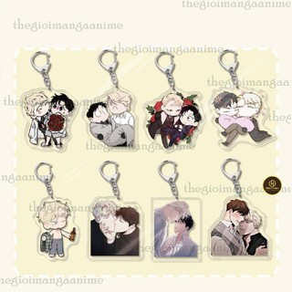 Móc khóa ROSES AND CHAMPAGNE Hoa Hồng và Rưou Vang BL boylove in hình chibi mica trong acrylic quà tặng xinh xắn ĐH