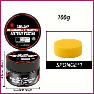 Đèn pha làm sạch đèn pha Kem đánh bóng 100g Kem tẩy màu vàng Balm Chống trầy xước để đánh bóng vết xước xe tải pomervn