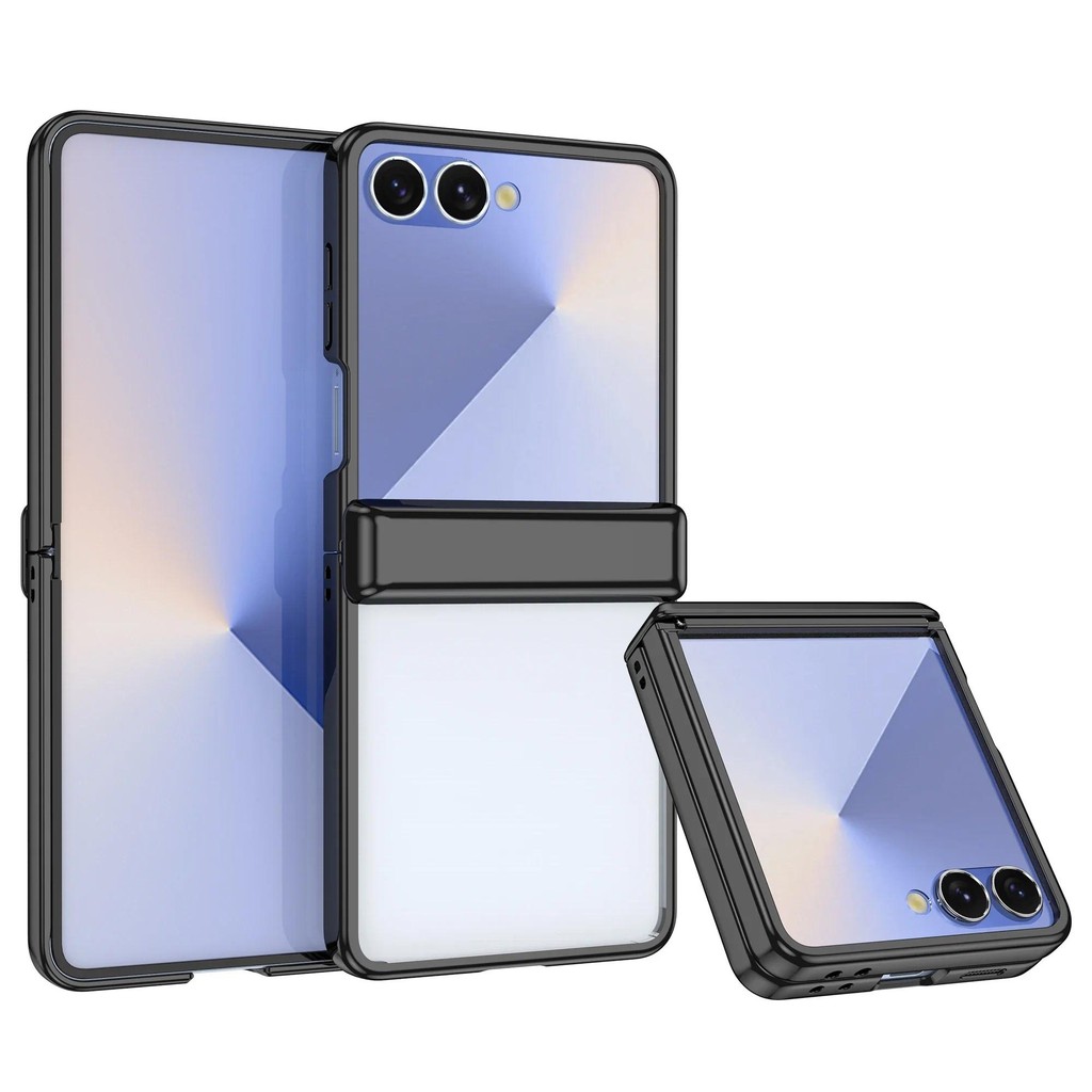 Ốp Điện Thoại Bảo Vệ Bản Lề Mạ Điện Cho Samsung Galaxy Z Flip 7 6 5 Flip7 Flip6 Flip5 Có Phim Cường Lực Bao Gồm