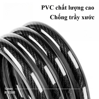 Dây Khóa Mật Mã 5 Số Cao Cấp - Chống Cắt Siêu Bề 60cm/40cm, Đổi Mã Dễ Dàng, Phù Hợp Xe & Cửa