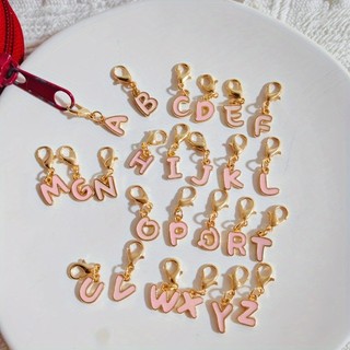 1 Móc Monogram 26 Charm Bảng Chữ Cái Kim Loại Vàng Thanh Lịch Với Khóa Tôm Hùm, Thẻ Chìa Ban Đầu Bền Đẹp Cho Ví - Dễ Thương