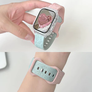 Dây đeo silicon khắc hoa hướng dương có vỏ cho Huawei Watch Fit 5 Pro Fit 4 Dây đeo đồng hồ thông minh thay thế Vòng đeo tay cho Huawei FIt5 Fit3 Fit4