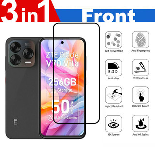 ZTE Blade V70 Vita 4G Kính cường lực phủ sóng toàn diện cho ZTE Blade V70 Max V60 Vita V60 Thiết kế thông minh Bảo vệ màn hình 4G HD 3 trong 1 Có bảo vệ ống kính + Phim mặt sau
