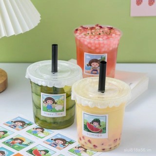 Cùng Phong Cách Bột Đá Dày Đóng Gói Cốc 500ml Dudu Cup Dùng Một Lần Fat Cup Trong Suốt Takeaway Sữa Trà Cốc CX4N