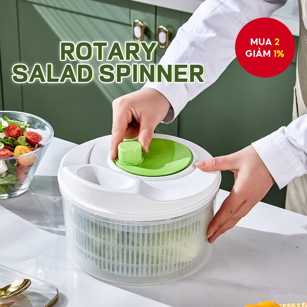 Rổ rửa rau củ 3L xoay tay đa chức năng, xử lý nước, lưu trữ rau quả khô ...