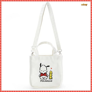 Túi xách Nhật Bản Kuromi Hello Kitty Hoạt Hình In Hình Túi Vải Dễ Thương Một Vai Messenger Túi Kép Sử Dụng