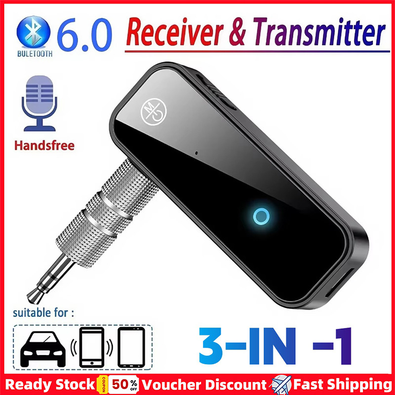 2025 Mới Bluetooth 6.0 Bộ Thu Âm Thanh Bộ Phát Gọi rảnh Tay 3.5 Mm AUX Jack USB Dongle Âm Nhạc Stereo Bộ Chuyển Đổi Không Dây Cho Tivi PC Xe Ô Tô Bộ