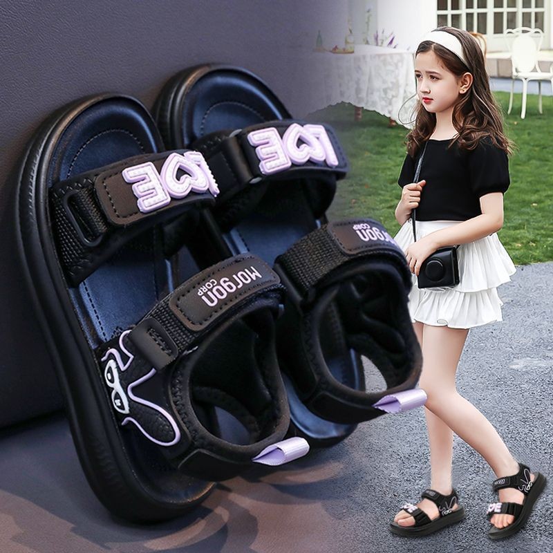 Giày Sandal Trẻ Em Bé Gái Đi Biển Phong Cách Mới Mùa Hè Đế Mềm Chống Trơn Trượt Bé Gái Giày Sandal Thể Thao Dép Bé Mở Ngón Chân