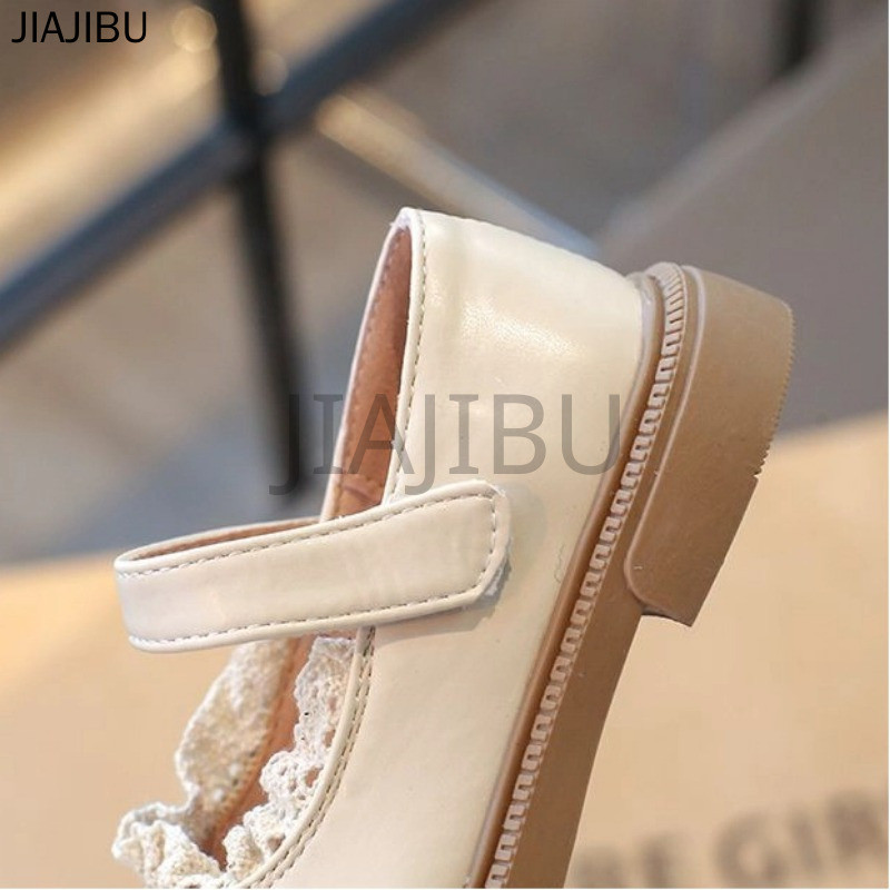 Giày Da Lolita Nơ Màu Be Dễ Thương Cho Bé Gái French Princess Style Lace Cosplay Round-toed Doll Shoes Giày Thời Trang Trẻ Em Giày Đi Học Màu Đen Korean Fashion Non-slip Casual Platform Mary Jane Shoes Giày Đế Mềm Cho Bé