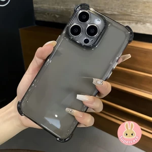 Ốp Điện Thoại Trong Suốt Màu Đen Cho Honor Magic 7 6 5 4 3 Pro Lite GT Pro Power 5G 4G Ốp Lưng Dễ Thương Đơn Giản Mềm AirBag Vỏ Điện Thoại Chống Sốc