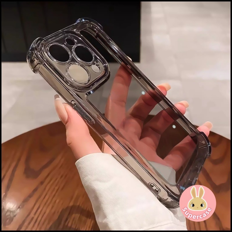 Ốp Điện Thoại Trong Suốt Màu Đen Cho Honor Magic 7 6 5 4 3 Pro Lite GT Pro Power 5G 4G Ốp Lưng Dễ Thương Đơn Giản Mềm AirBag Vỏ Điện Thoại Chống Sốc