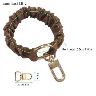 SSVN Sleek Móc Khóa Trang Trí Với Dây Đeo Tay Có Thể Điều Chỉnh Da Scrunchie Móc Khóa Dây Đeo Cổ Tay Co Giãn Cho Nữ.