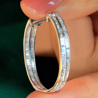 Bông tai tròn Zircon dát phong cách mới của Mỹ dành cho nữ