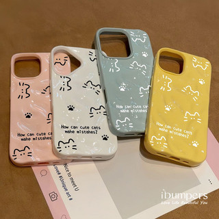 ibumpers Ốp Điện Thoại iPhone Họa Tiết Chân Mèo Dễ Thương Cho IPhone 11 12 13 14 15 16 Pro Max Ốp Lưng Thiên Thạch Màu Kẹo Silicon Mềm Chống Sốc