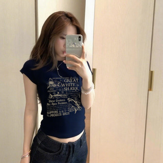 áo croptop âu mỹ Xanh tím than baby tee ôm body mùa hè Eleclassm áo thun local brand