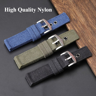 Dây đeo đồng hồ bằng vải đơn giản 20mm 22mm 24mm Dây đeo đồng hồ Nylon đa năng Thay thế Vòng đeo tay cho nam nữ Dây đeo đồng hồ Xanh đen Quà tặng thể thao
