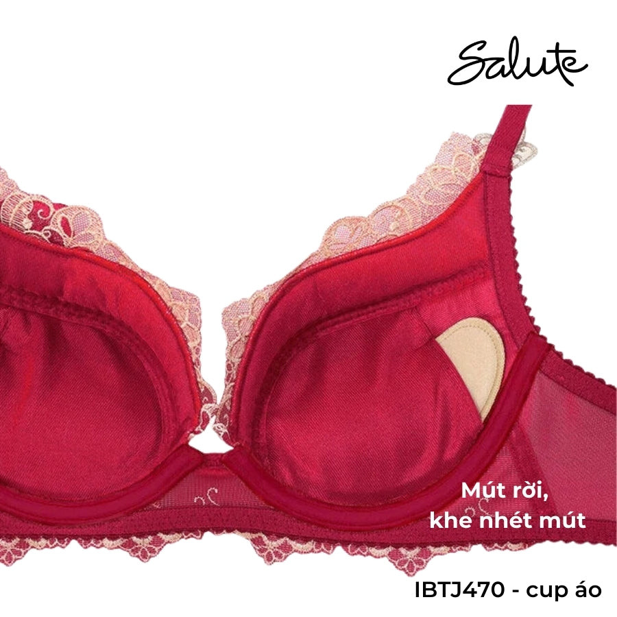 Áo lót Wacoal Salute IBTJ470 có gọng, nâng nhiều ren thêu 3D cao cấp - BTJ470