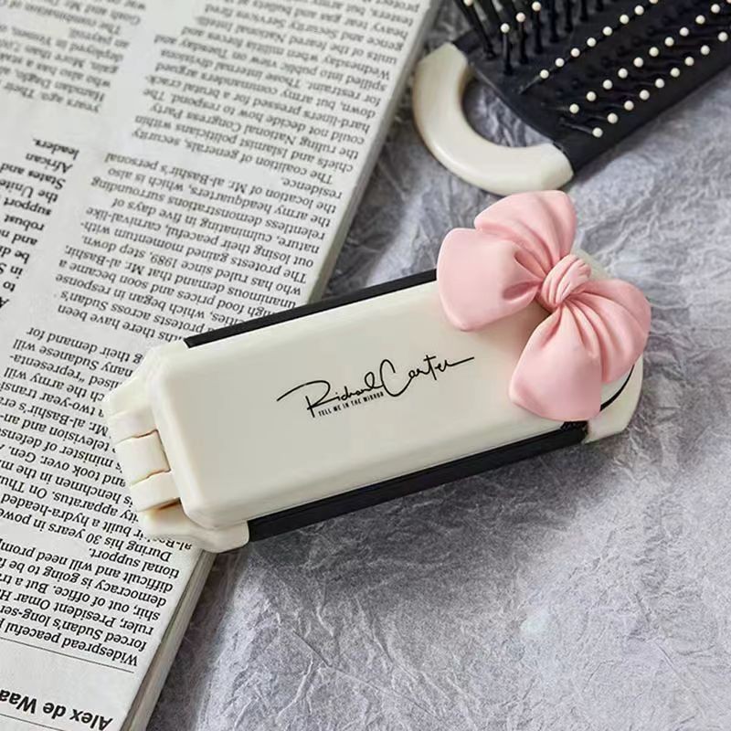 Gương Lược Gấp Gọn Đa Năng Cho Nữ - Lược Khí Bỏ Túi Tiện Lợi - Đồ Makeup Du Lịch Cầm Tay Hot