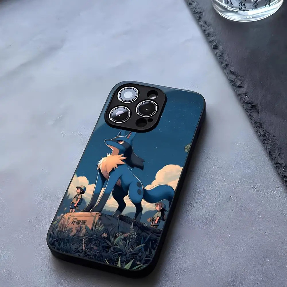 Ốp Điện Thoại BK-2 Lucario Kính Cường Lực Cho iPhone 13 14 12 17.35 11 Pro XS Max Plus Mini X XR 8 7 6s SE2020 Coque