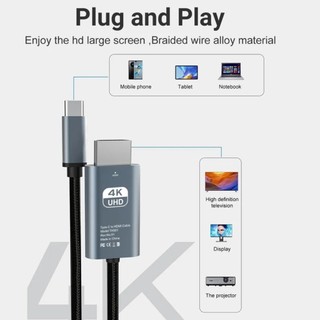 Cáp USB C sang HDTV 6.6ft hỗ trợ 4K@60Hz - Tương thích Thunderbolt 4/3 chất lượng cao cho văn phòng và nhà tiện lợi