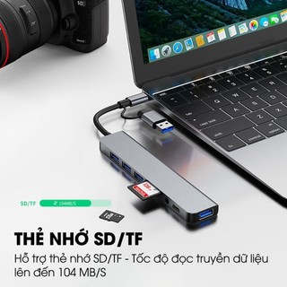 Bộ chia cổng HUB USB TypeC 3.0 8-in-2 tốc độ cao SIDOTECH - Mở rộng 8 port SD TF 3.5mm tương thích đa thiết bị tiện lợi
