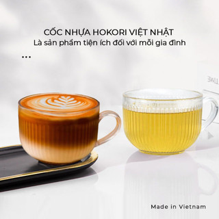 Cốc bầu tăm 250ml 400ml Hokori Việt Nhật , cốc uống trà, cà phê chịu nhiệt tốt - MS: 6390/ 6391