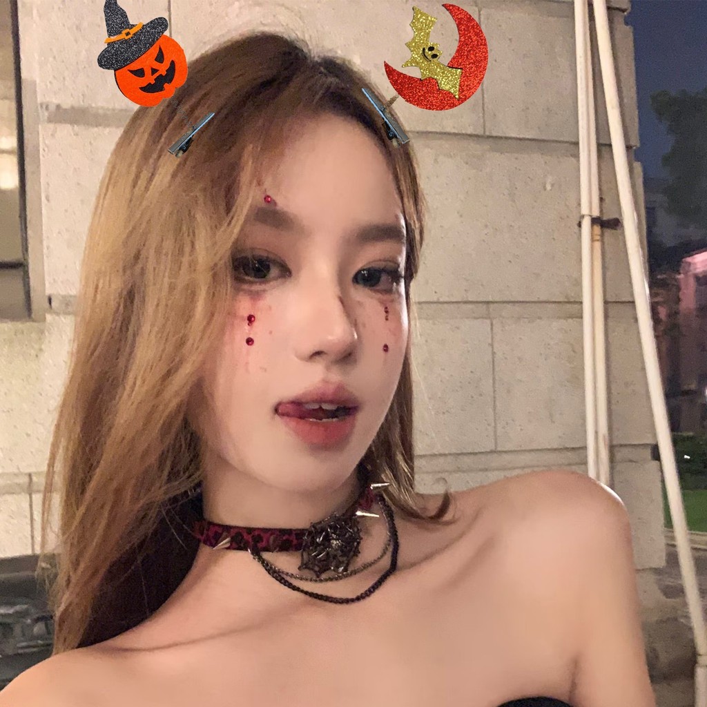 Bộ Kẹp Tóc Bí Ngô Ma Gothic Witch Barret DIY - Phụ Kiện Tóc Cosplay Cho Bé Gái