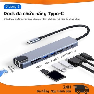 USB C Type 3.0 Cổng Độ + PD100W 8In1 HDMI Hub Laptop Chia phù hợp mọi gia đình PC Cao TypeC hàng chính hãng RJ45 TF SD