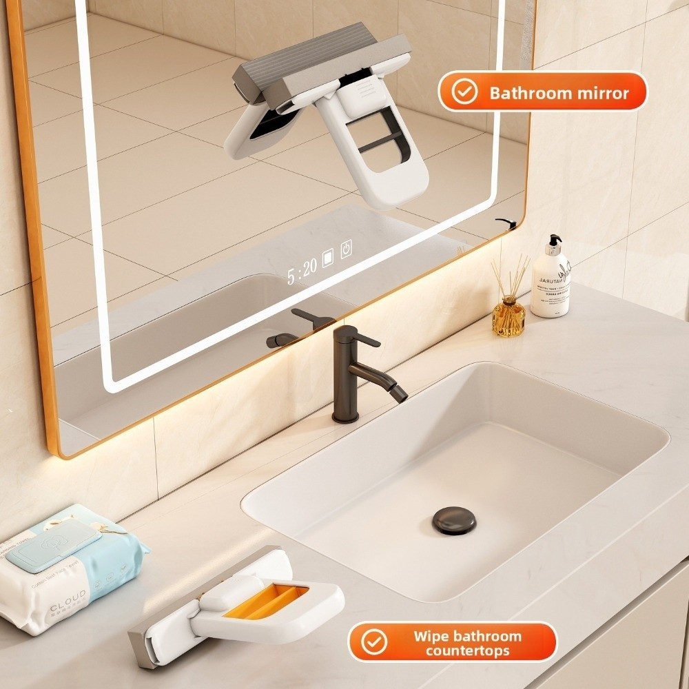 ESSENCEH Cây lau nhà mini để bàn, gấp gọn, dùng khô ướt, thấm nước, bền