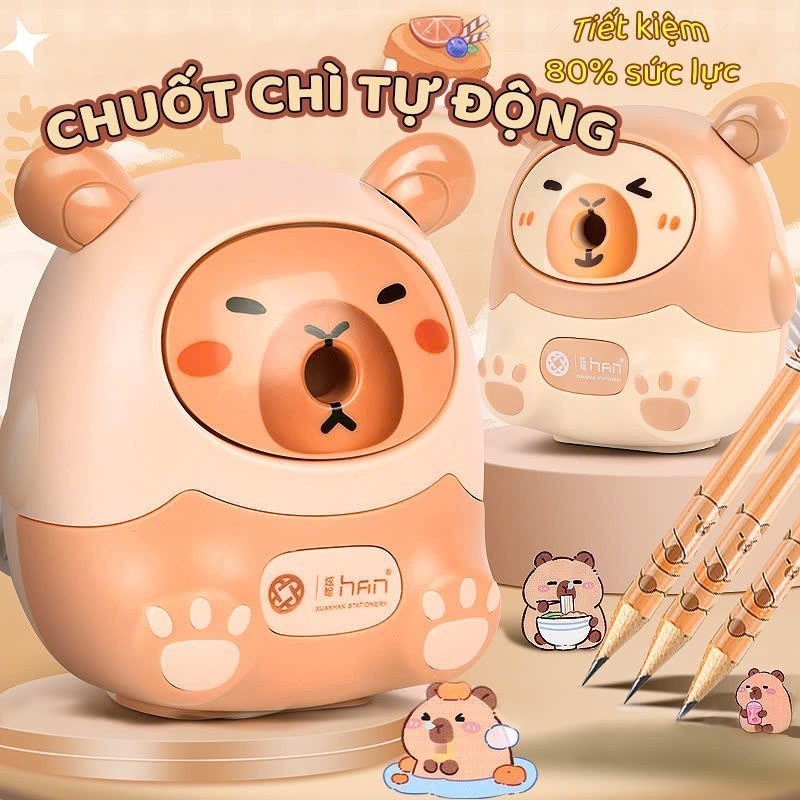 Gọt Bút Chì Quay Tay An Toàn Cho Bé - Chuốt Bút Chì Tự Động Đa Năng, Phù Hợp Với Nhiều Loại Bút Khác Nhau