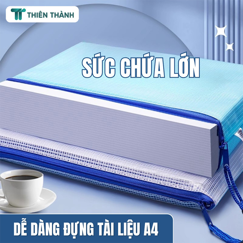 Túi Hồ Sơ Trong Suốt A4 Kèm Khóa Kéo - Túi Lưới Đựng Tài Liệu Nhiều Màu, Tiện Lợi Cho Văn Phòng, Trường Học