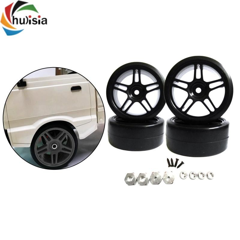 chulisia Lốp Xe RC Có Vành Bánh Xe Cho WPL D12 1: 10 RC Xe Tải Nâng Cấp Phần 1 / 10 100mm