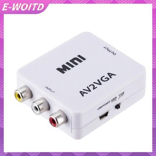 E-woitd AV RCA Sang VGA Video Adapter HD 1080P TV Chuyển Đổi Hộp Chuyển Đổi HNVN