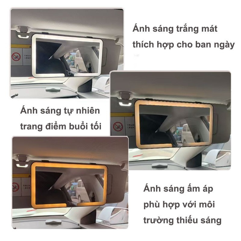 Gương trang điểm LED ô tô Ba bánh răng Điều chỉnh tấm che nắng Tấm che nắng，Hình ảnh HD