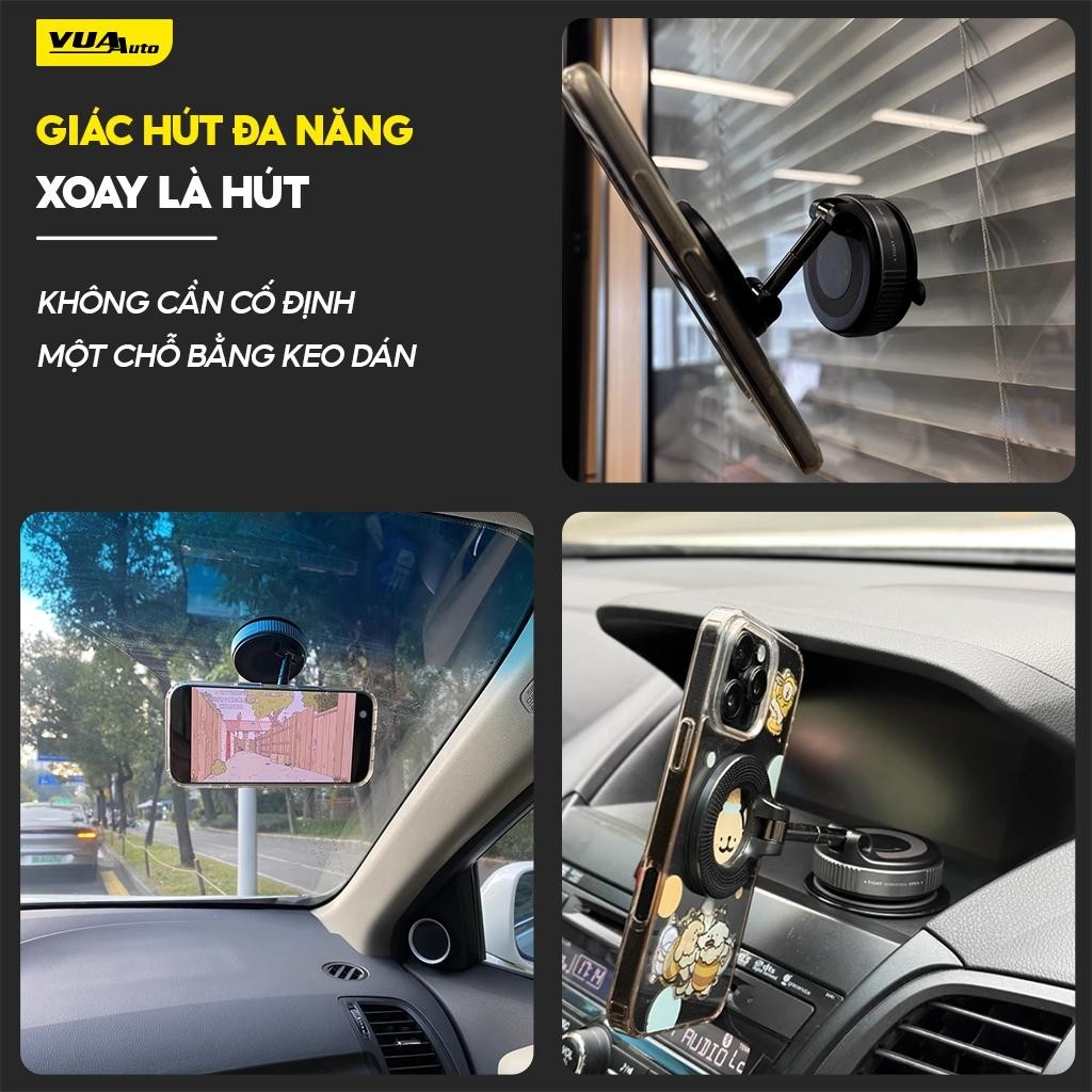 Giá Đỡ Điện Thoại Trên Ô Tô Nam Châm Từ Tính Hít Chân Không Gắn Kính, Taplo Siêu Chắc Chắn BB-441