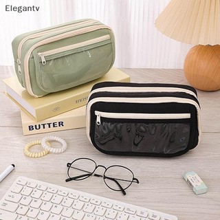 EGN Túi Đựng Bút Chì Dung Tích Lớn Flip-top Mờ Sinh Viên Văn Phòng Phẩm Túi Bảo Quản Bé Trai Và Bé Gái Đơn Giản Văn Phòng Phẩm Hộp Bút N