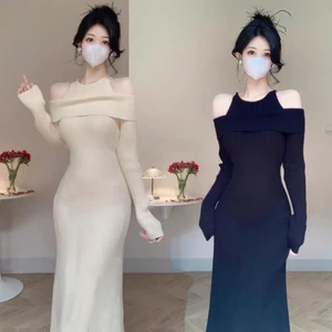 Đầm váy nữ thu đông dáng dài thiết kế trễ vai ôm body phong cách quyến rũ sang chảnh MT33 SP236