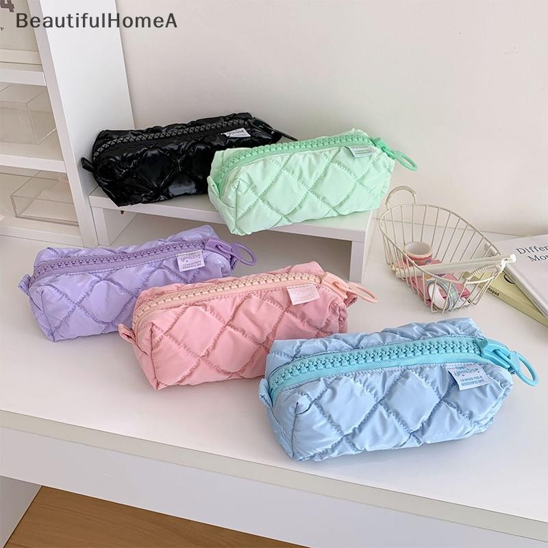 BeautifulHomeA Puffer Da Bút Chì Dành Cho Nữ Vani Thẩm Mỹ Túi Đựng Bút Chì Có Dây Kéo Văn Phòng Phẩm Trang Điểm Túi Bảo Quản VN