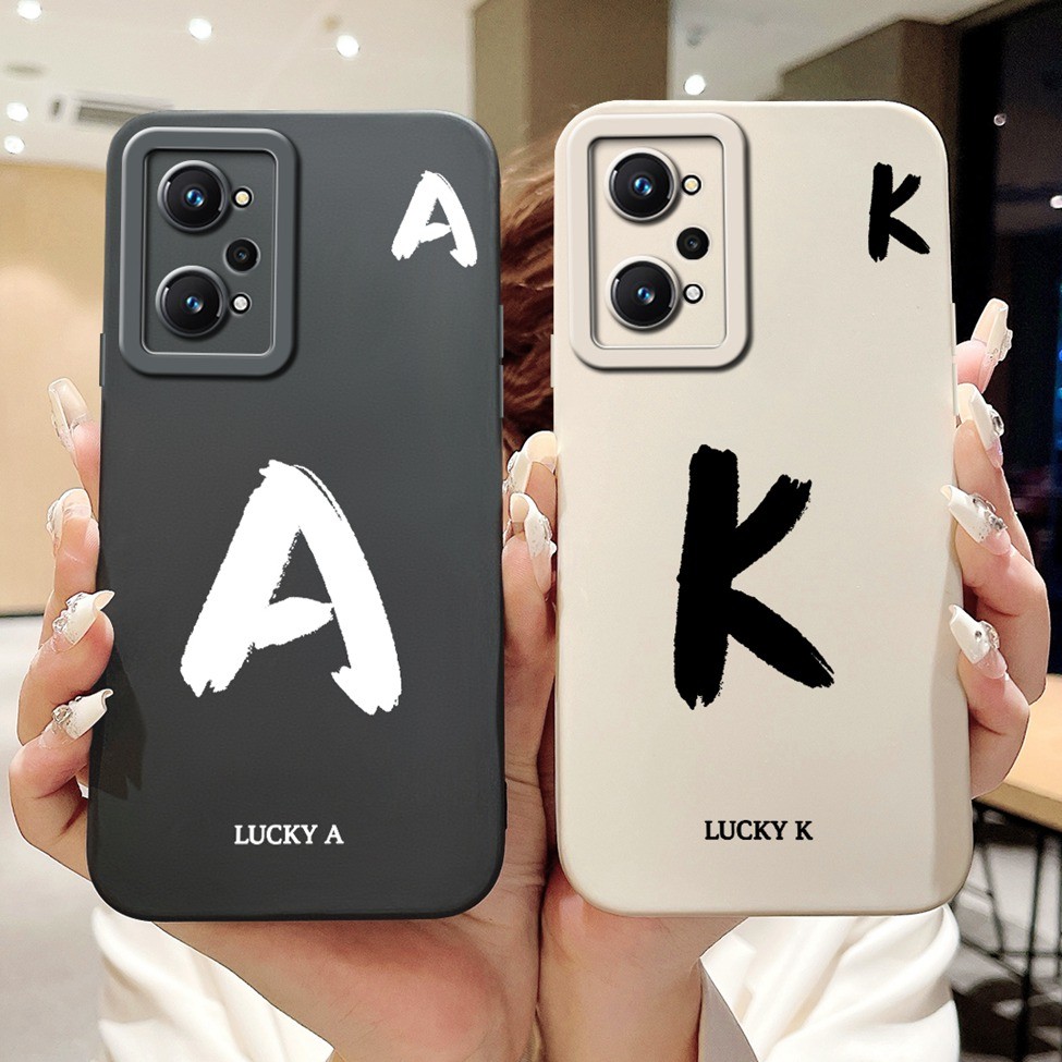 Dành Cho Realme Q5 Pro Ốp Lưng RMX3372 Chữ Thời Trang Đơn Giản Thiết Kế Họa Tiết A-Z Ốp Điện Thoại Silicon Chống Sốc Cho Real me Q5 Pro