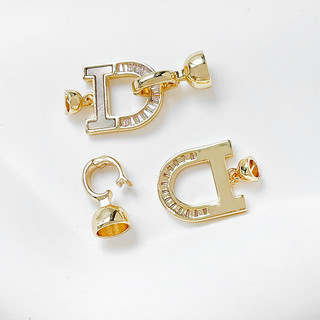 Túi Đồng 14k vàng bảo quản màu nạm Zircon chốt chốt chốt kết nối ngọc trai vòng tay thủ công diy nguyên liệu Phụ Kiện Vòng Cổ
