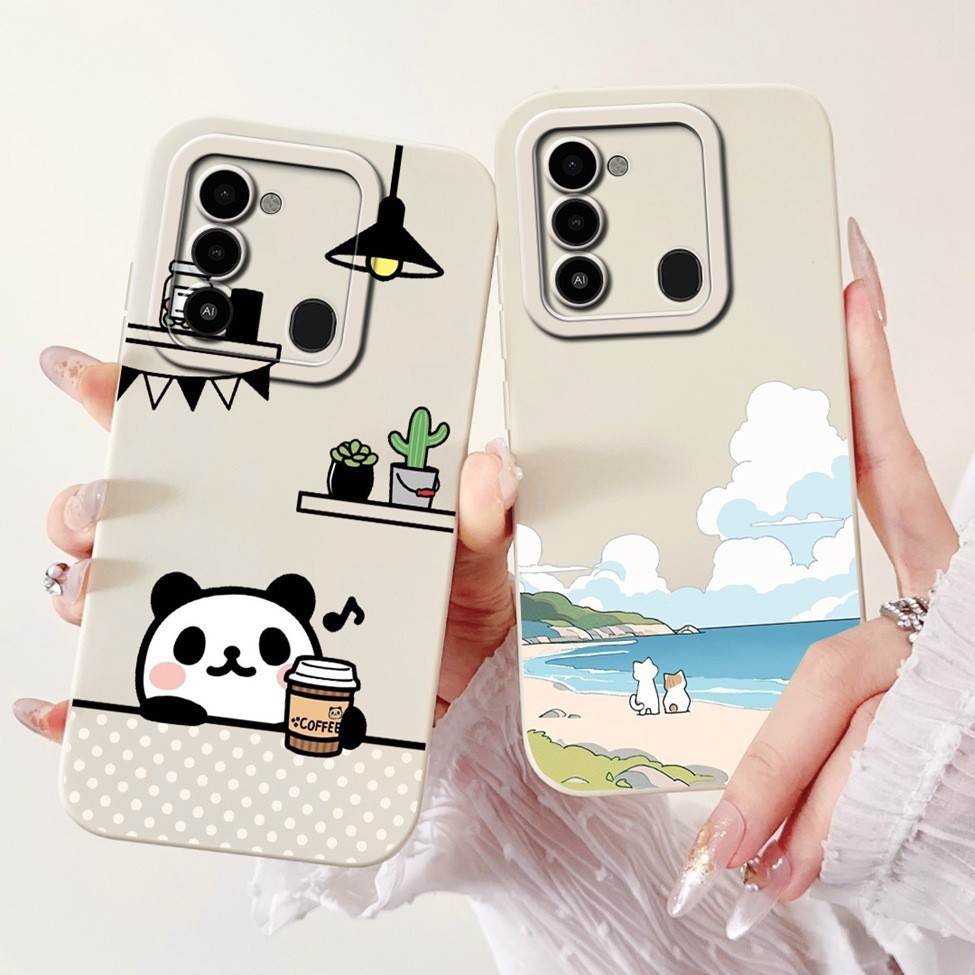 Ốp lưng Tecno Spark 8C KG5j Spark9 KG5p Chống sốc Thẩm mỹ Mèo dễ thương Bé trai Màu đen Vỏ điện thoại Techno Spark 9