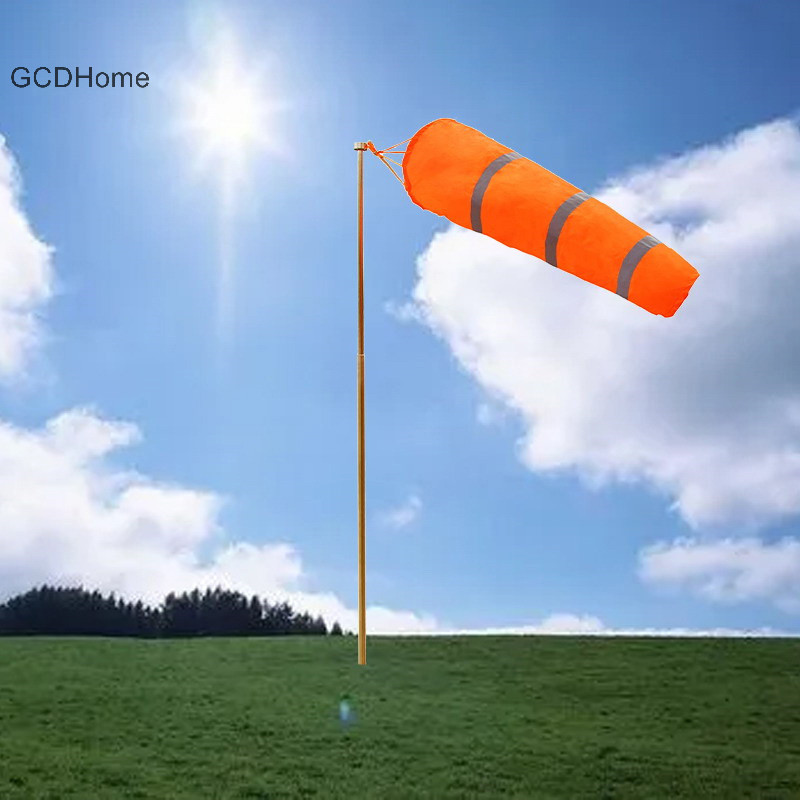 Gcdhome 80cm Windsock Gió Ngoài Trời Đo Định Hướng Thời Tiết Vane Đai Phản Quang HOT