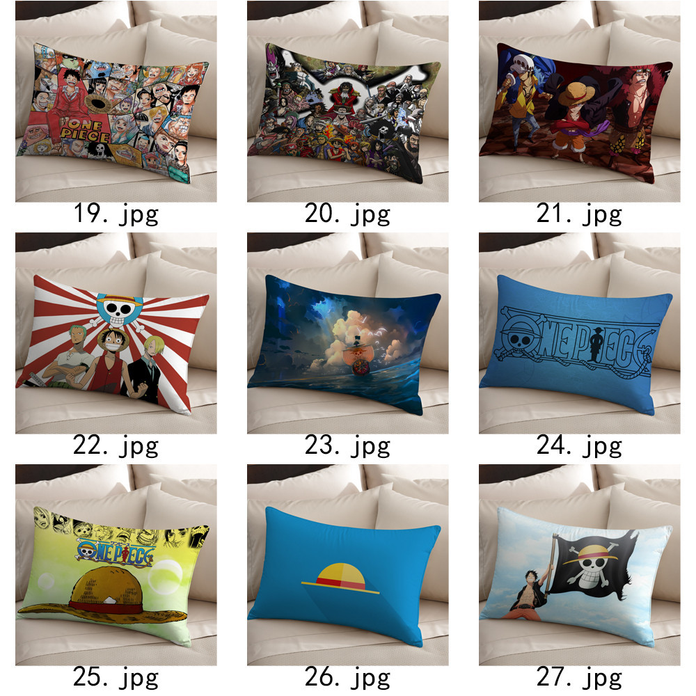 Anime Nhật Bản ONE PIECE Vỏ Gối Hình Chữ Nhật Một Mặt In Hình Đệm Polyester Trang Trí Nhà Cửa Món Quà Tốt Nhất (Không Có Lõi)