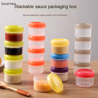 < Beartwo > 4 Chai Nước Sốt Nhựa Salad Hộp Đựng Gia Vị Di Động Ngoài Trời Hộp Đựng Thực Phẩm Thịt Nướng Lọ Gia Vị Dụng Cụ Nhà Bếp Đẹp