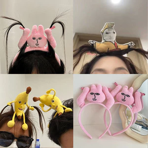 Băng đô thỏ hồng dễ thương, ngộ nghĩnh và mới lạ, xấu xí và dễ thương, giật tóc, kéo tóc, phụ kiện tóc hoạt hình