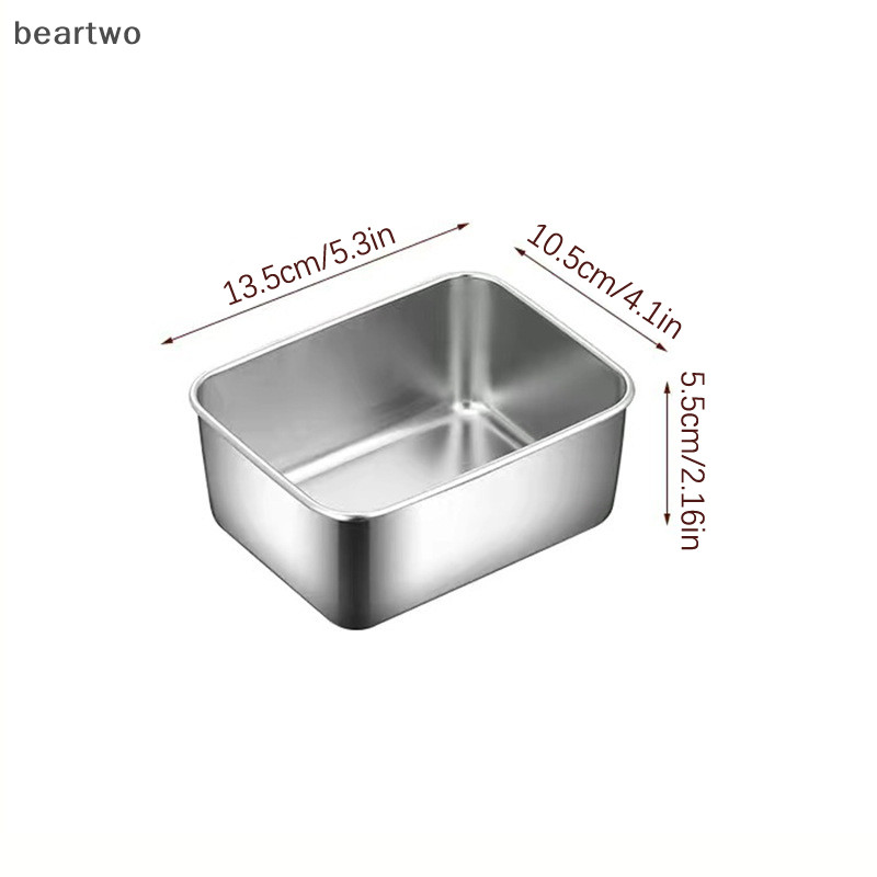 < Beartwo > Hộp giữ tươi bằng thép không gỉ Hộp đựng thực phẩm kín khí có nắp Hộp đựng thức ăn Bento Hộp đựng thức ăn dã ngoại ngoài trời Dụng cụ cắm trại đẹp