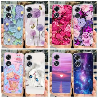 Dành Cho OPPO A60 4G Vỏ CPH2631 Vỏ Chống Sốc Hoa Phổ Biến Ốp Điện Thoại Silicon Trong Suốt Cho OPPOA60 A 60 2024 Ốp Lưng Mềm