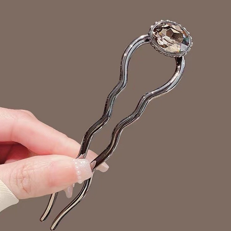 Mauropoli Kẹp tóc hình chữ U màu đen kiểu Pháp, kẹp cổ đơn giản, sẵn hàng