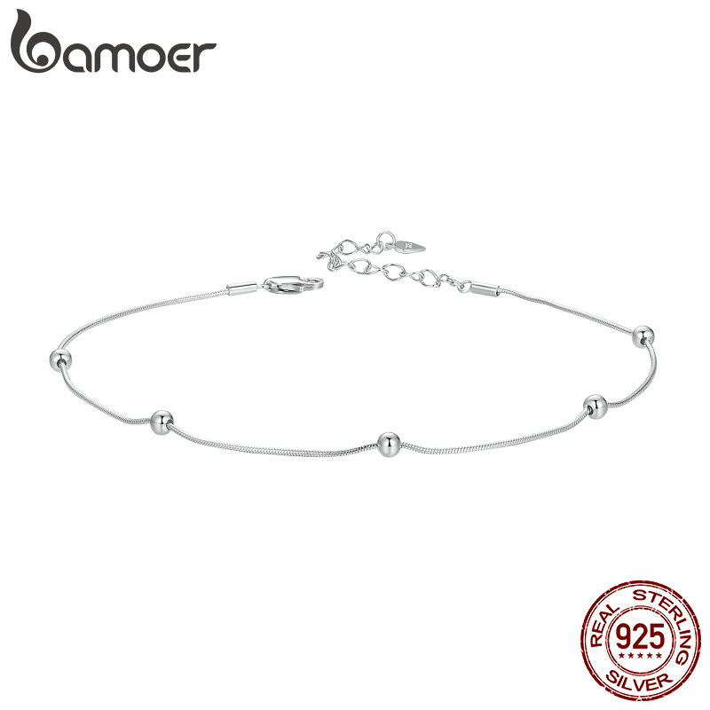 Bamoer 925 Sterling Sliver Vòng chân Trang sức thanh lịch Quà tặng cho nữ