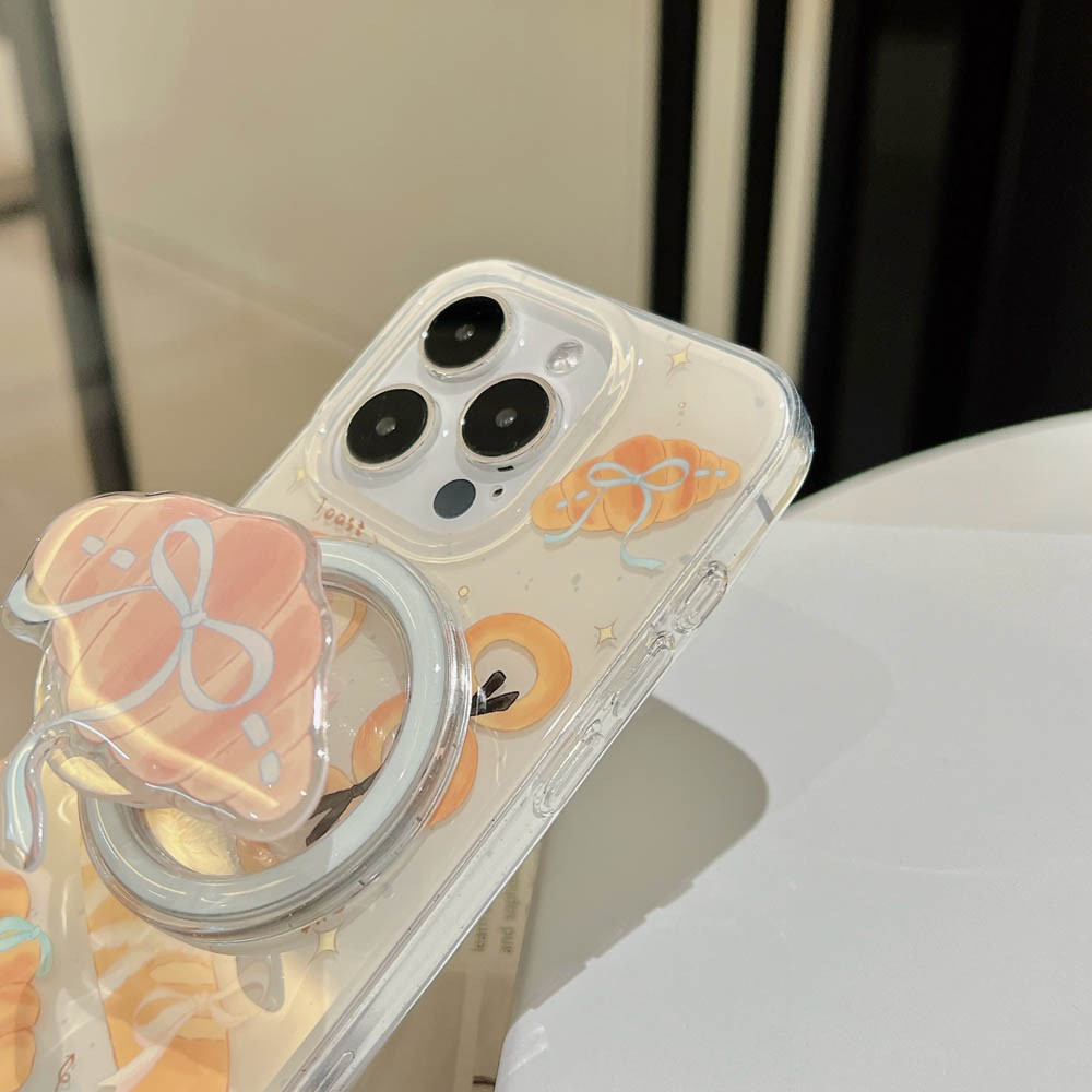 Ốp Lưng Cứng Tương Thích Với iPhone 12 12Pro 12ProMax 13 13Pro 13ProMax 14 14Pro 14ProMax 15 15Pro 15ProMax 16 16Pro 16ProMax 17 Pro Vỏ Nam Châm Họa Tiết Bánh Mì Nước Mặn